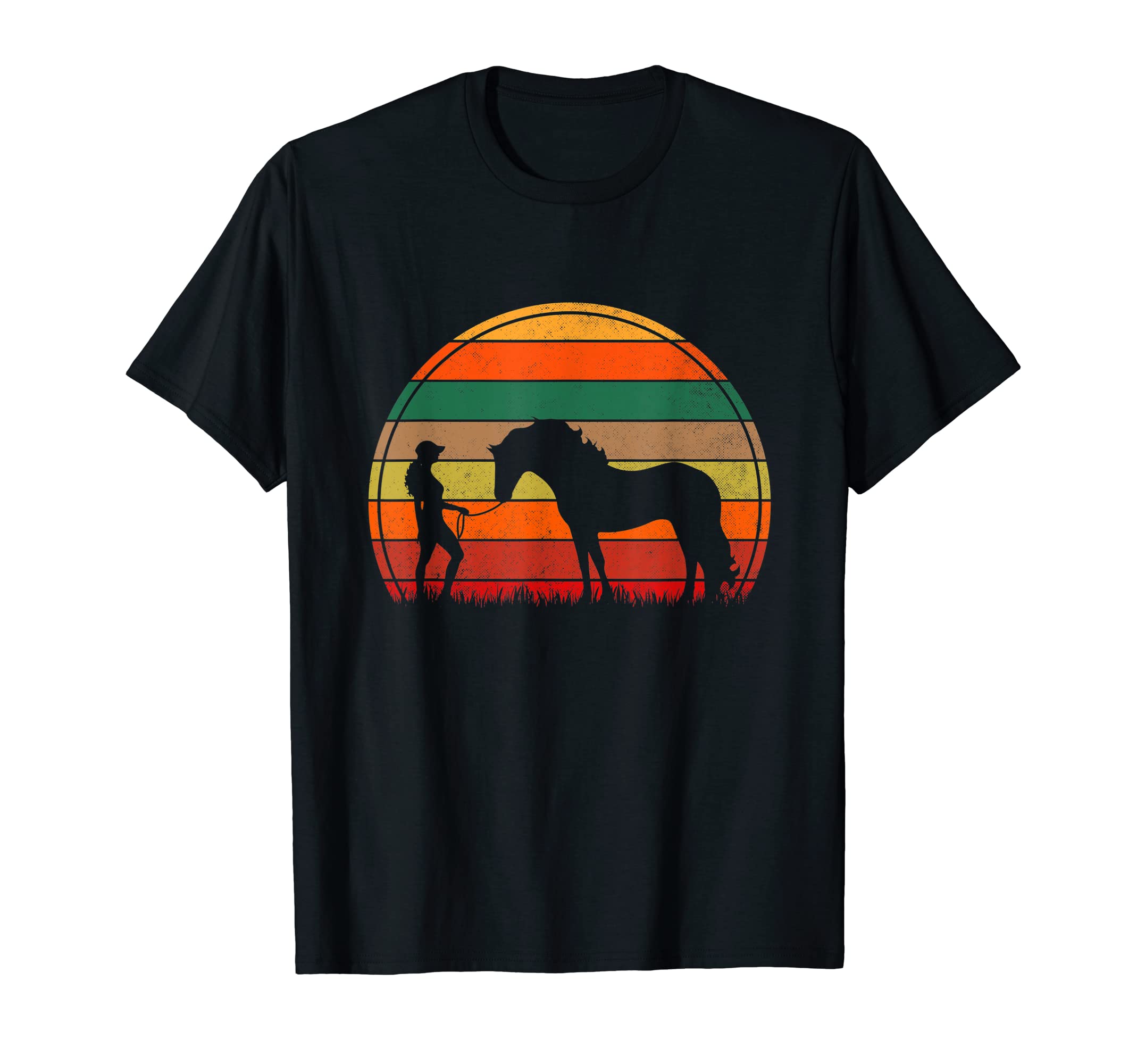 Horse Rider Western Halter Horse Sunset T-Shirt - Aesthetic Graphic Unisex - T-Shirt, Sweatshirt, Hoodie