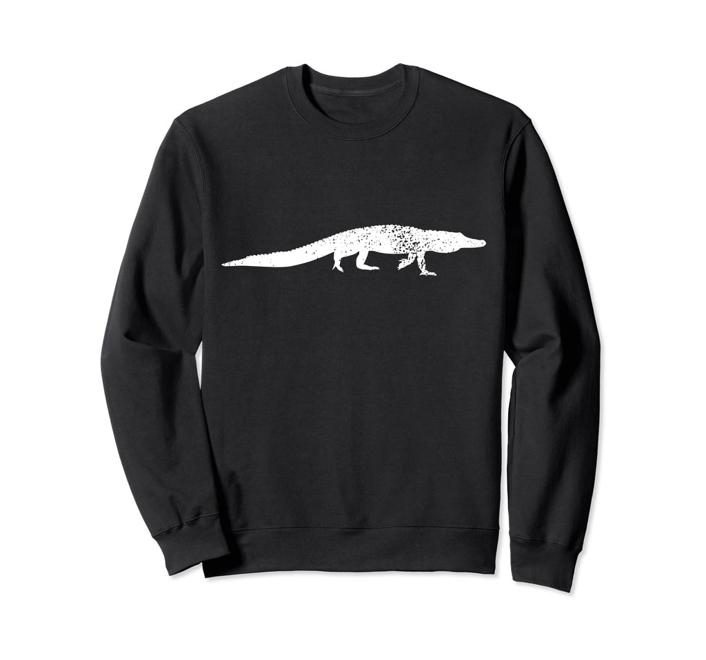 Distressed Crocodile Alligator Sweatshirt - Unique Graphic Men Women - T-Shirt, Sweatshirt, Hoodie