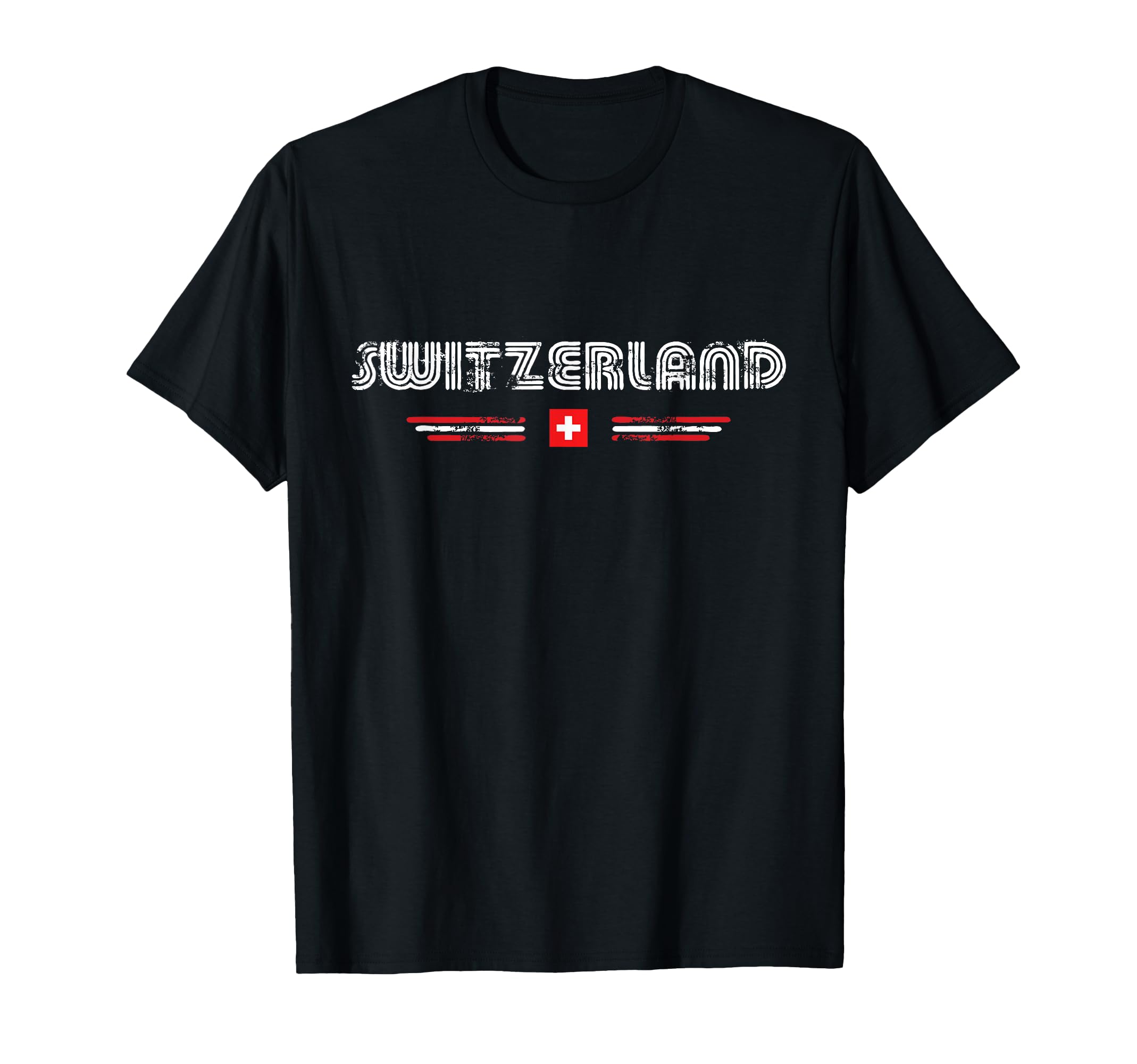 Switzerland 70S 80S Type Flag T-Shirt - Unique Graphic Unisex - T-Shirt, Sweatshirt, Hoodie