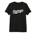 Savage 1970S Baseball Script Font T-Shirt - Unique Graphic for Adults - T-Shirt, Sweatshirt, Hoodie