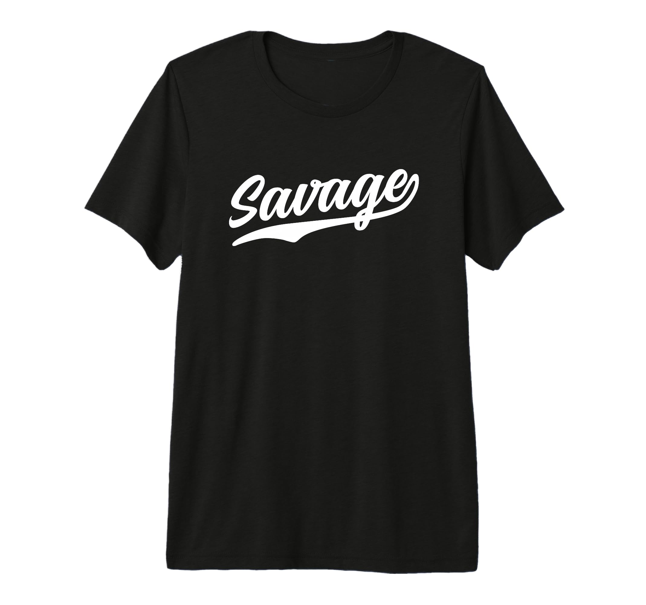 Savage 1970S Baseball Script Font T-Shirt - Unique Graphic for Adults - T-Shirt, Sweatshirt, Hoodie