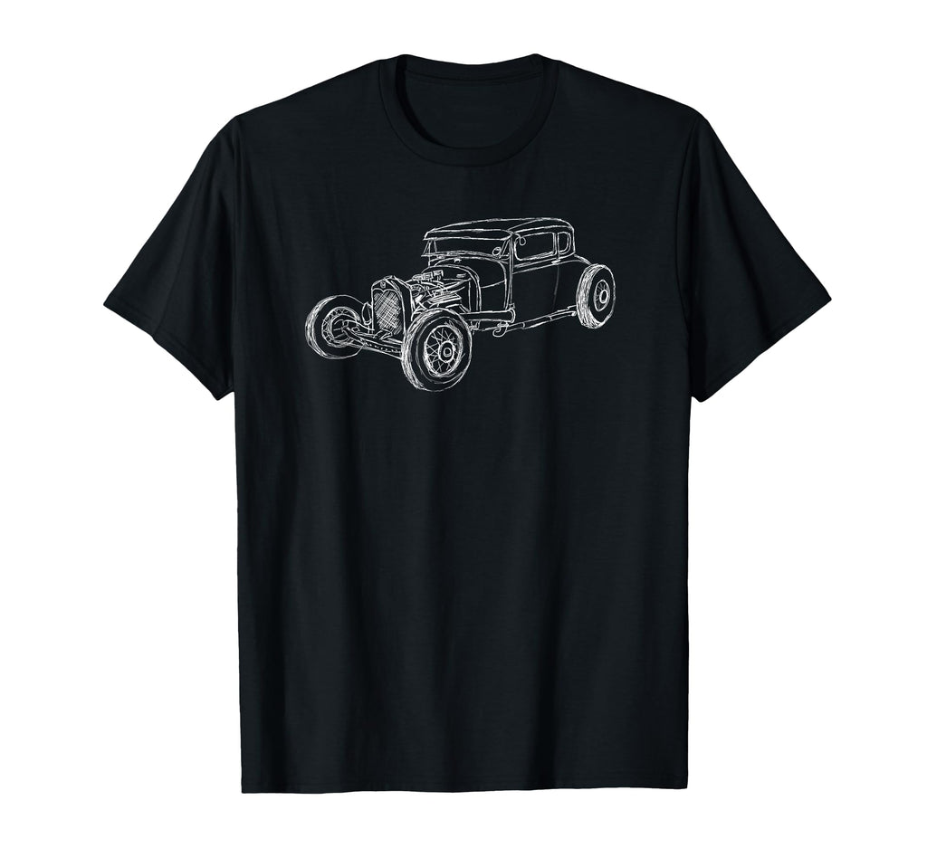 Hot Rod Coupe Outline Rust Bucket T-Shirt - Casual Everyday Wear Unisex - T-Shirt, Sweatshirt, Hoodie