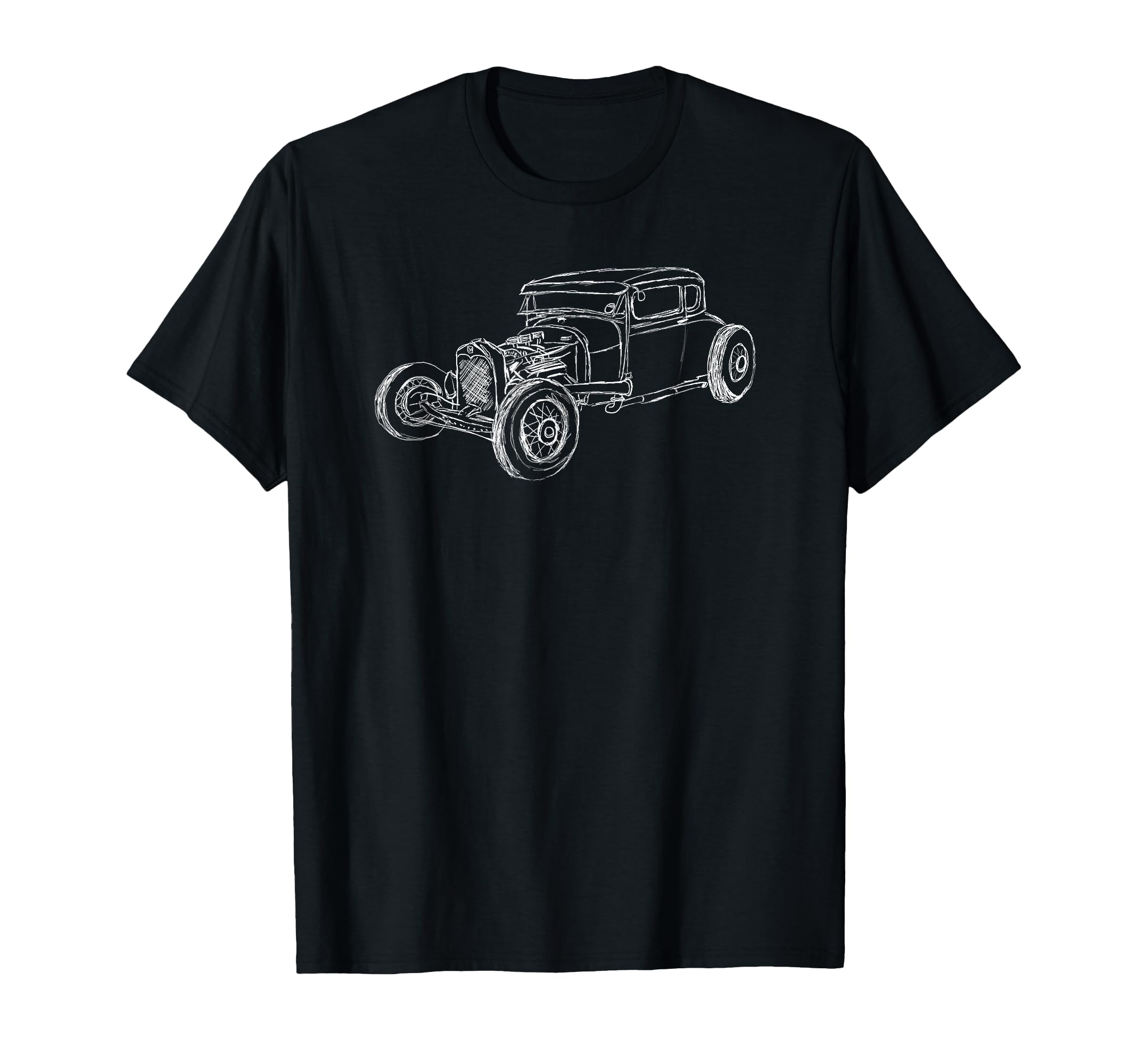 Hot Rod Coupe Outline Rust Bucket T-Shirt - Casual Everyday Wear Unisex - T-Shirt, Sweatshirt, Hoodie