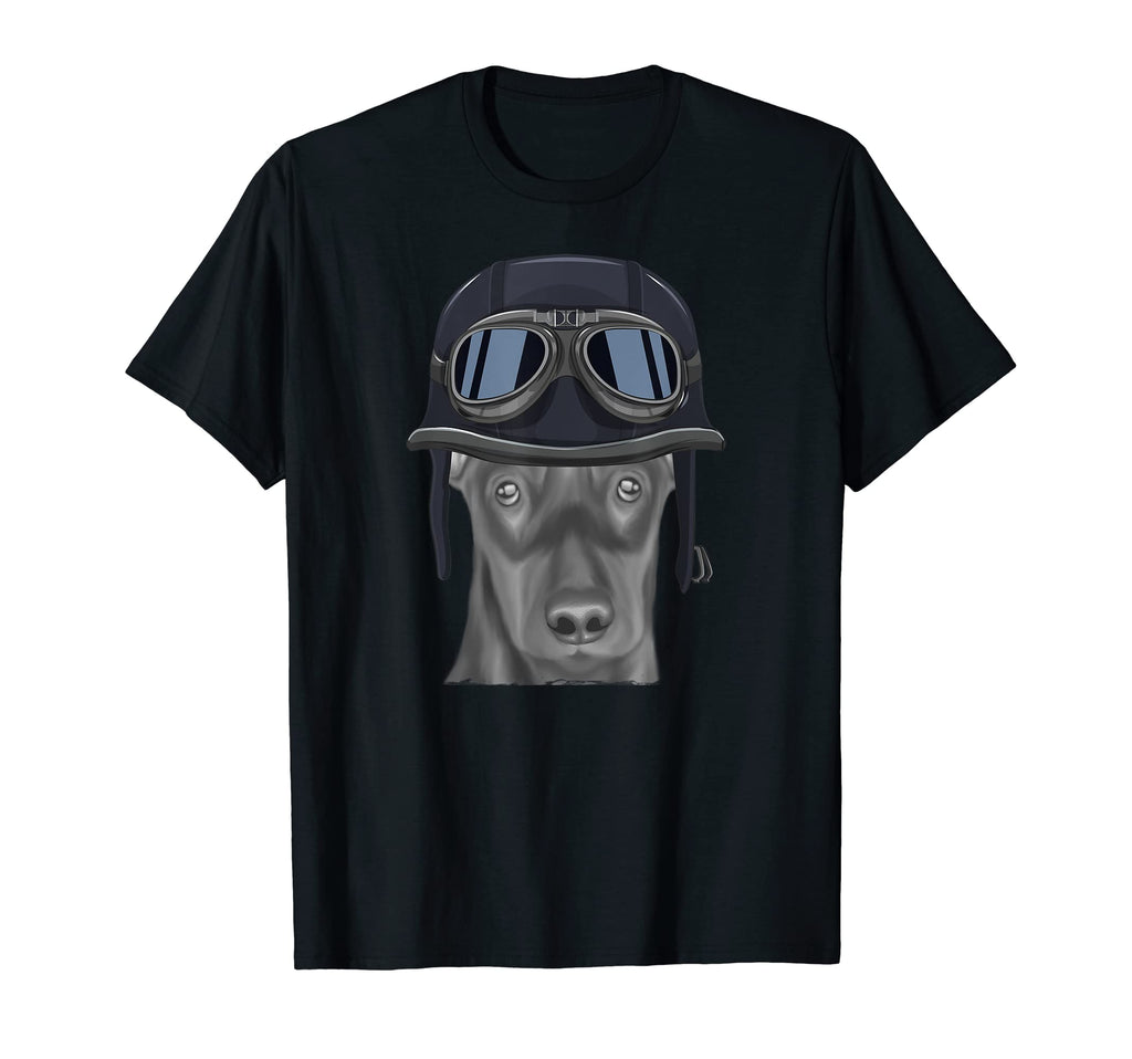German Pinscher Wearing Motorcycle T-Shirt - Unique Graphic for Adults - T-Shirt, Sweatshirt, Hoodie