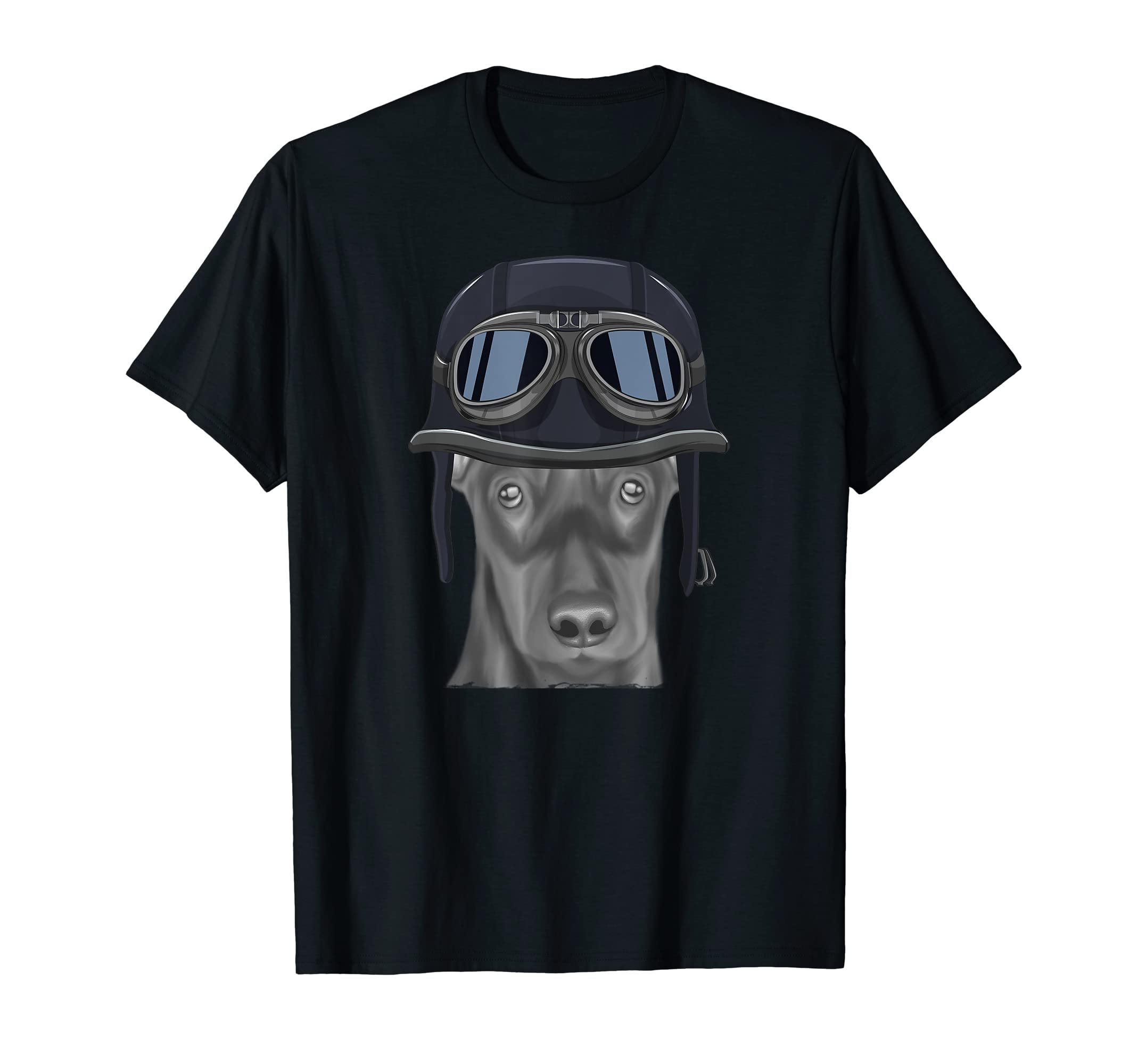 German Pinscher Wearing Motorcycle T-Shirt - Unique Graphic for Adults - T-Shirt, Sweatshirt, Hoodie