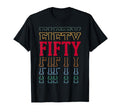 Fifty 50Th Birthday Layered Text 50 T-Shirt - Trendy Graphic Men Women - T-Shirt, Sweatshirt, Hoodie