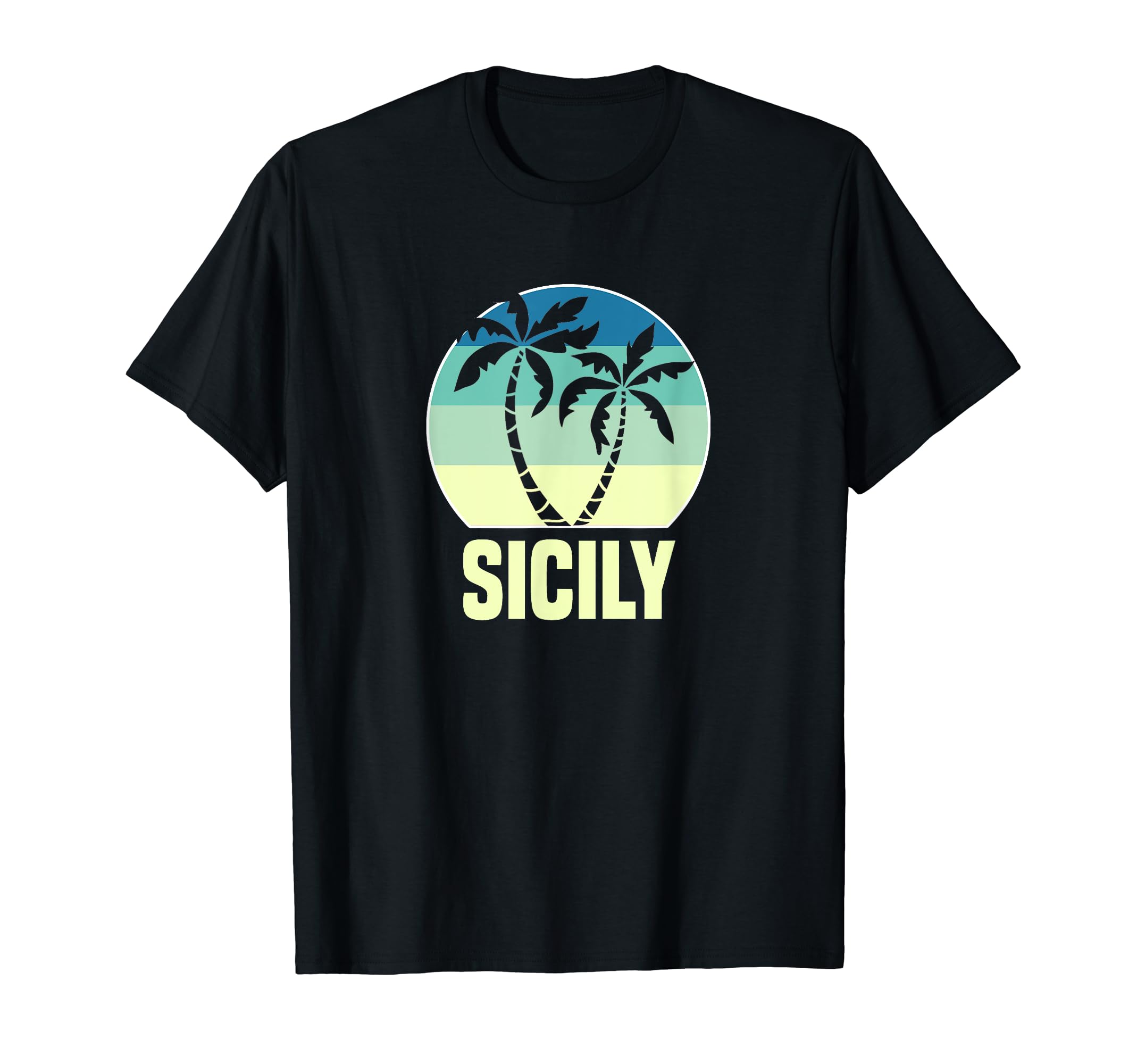 Sicily Sunset Palm Tree T-Shirt - Casual Everyday Wear Unisex - T-Shirt, Sweatshirt, Hoodie