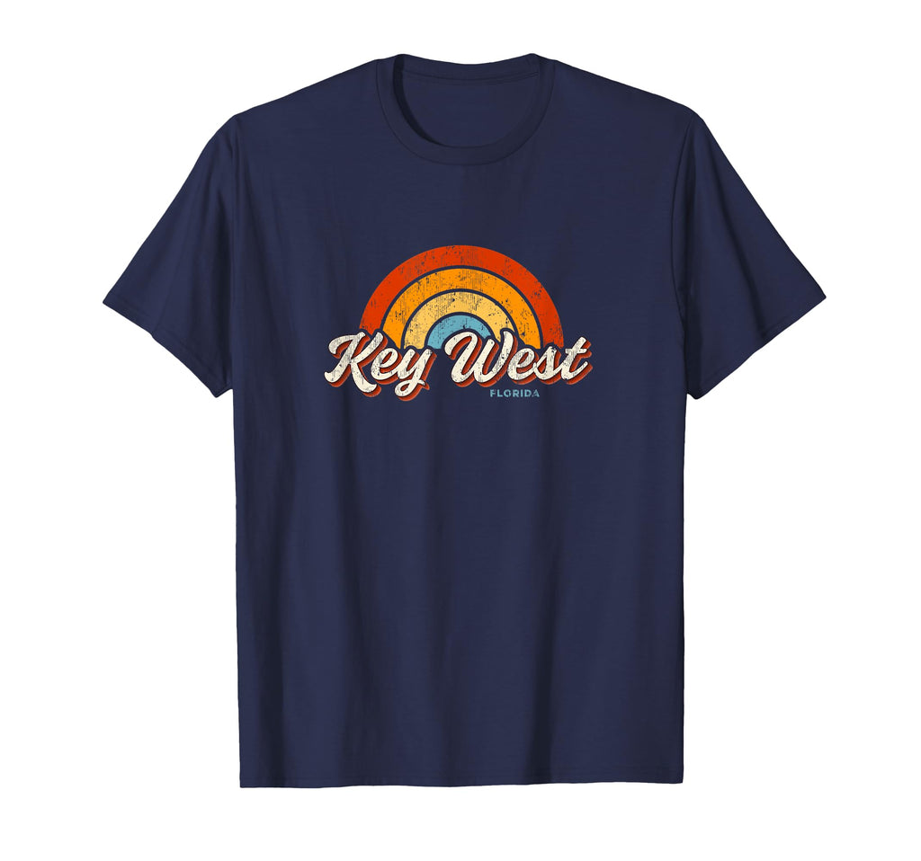 Key West Florida Fl Rainbow 70S T-Shirt - Novelty Apparel for Adults - T-Shirt, Sweatshirt, Hoodie
