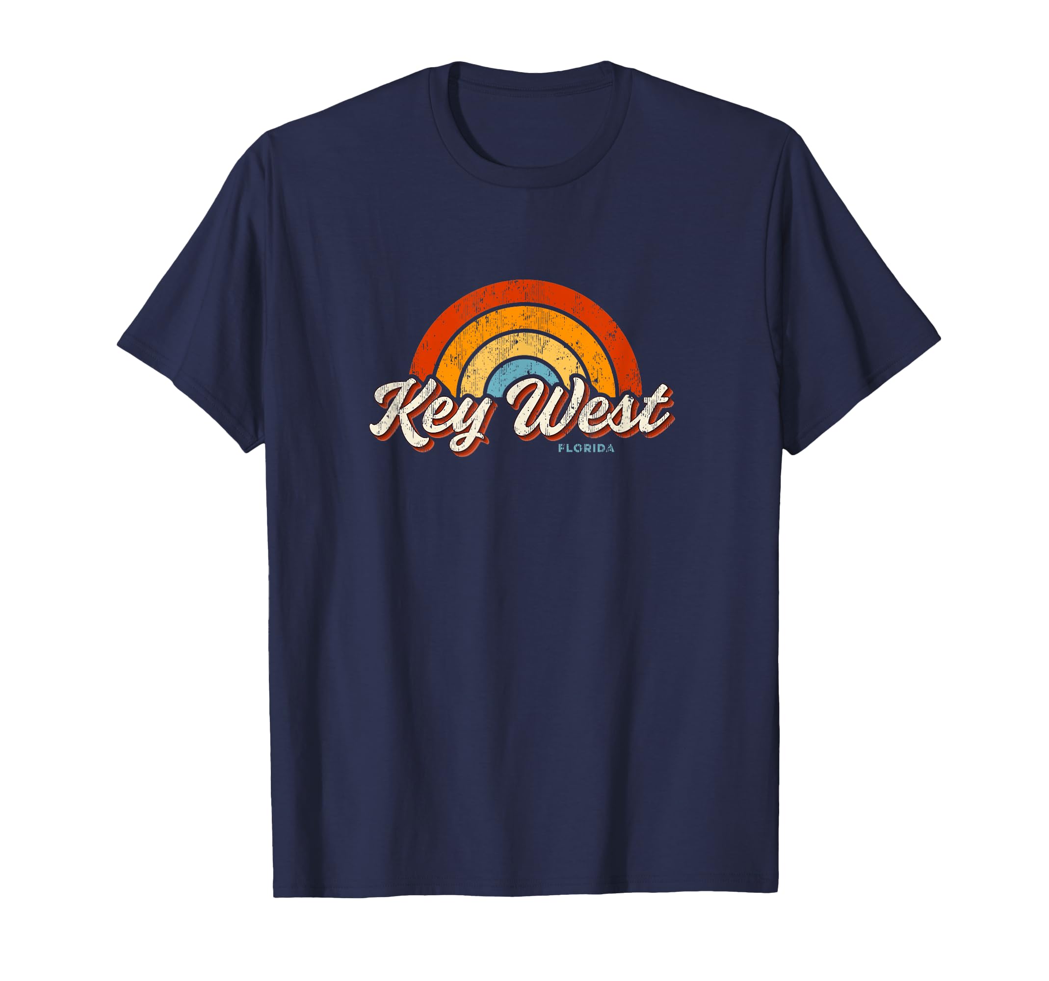 Key West Florida Fl Rainbow 70S T-Shirt - Novelty Apparel for Adults - T-Shirt, Sweatshirt, Hoodie