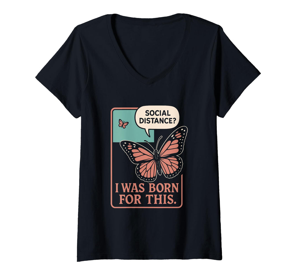 Womens Anti Social Butterfly Introvert T-Shirt - Unique Graphic for Adults - T-Shirt, Sweatshirt, Hoodie