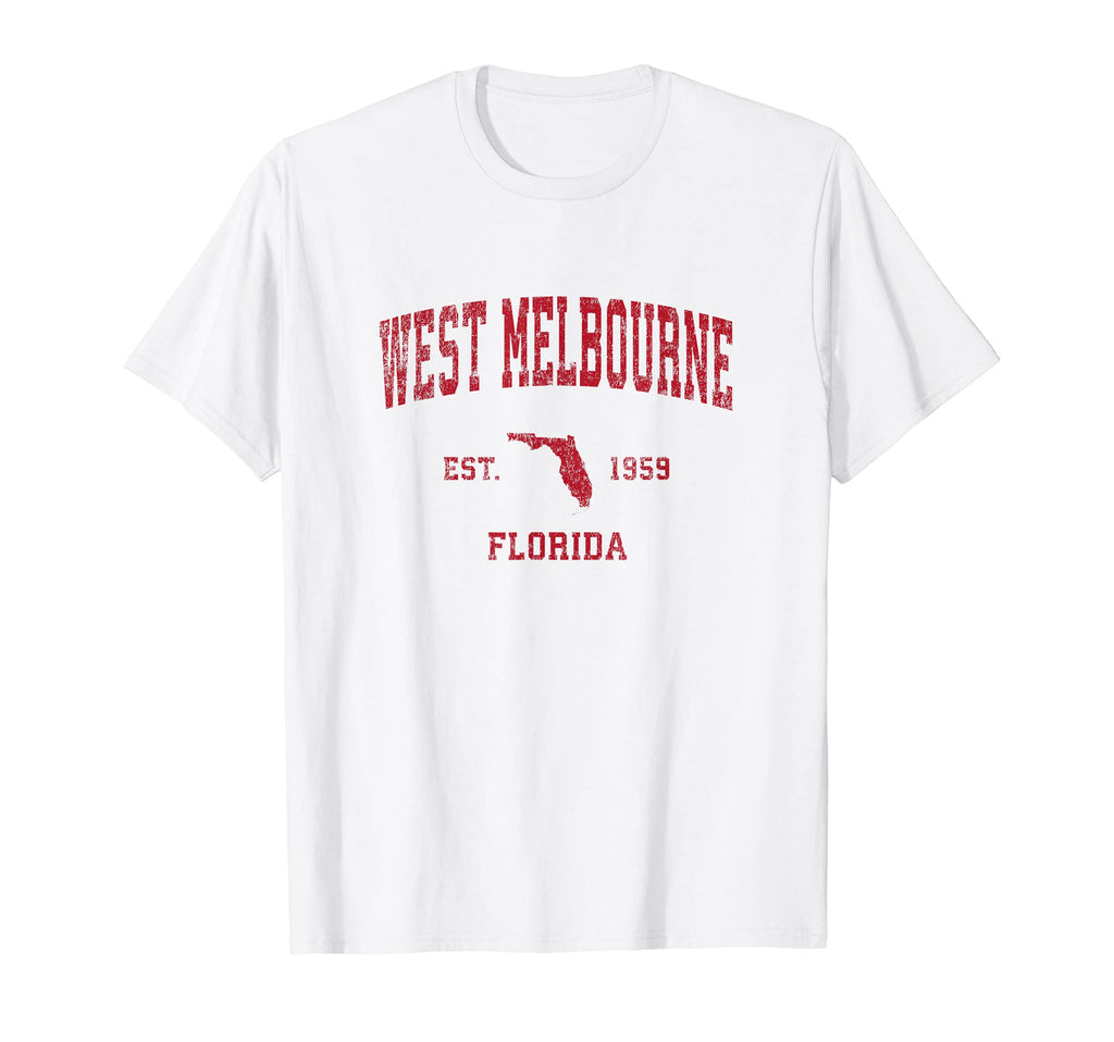 West Melbourne Florida Fl Sports Red T-Shirt - Streetwear Style Men Women - T-Shirt, Sweatshirt, Hoodie