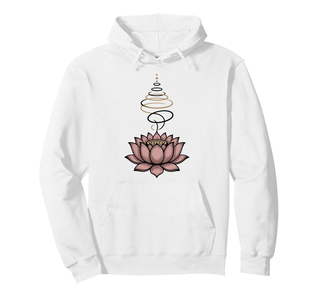Spiritual Lotus Flower Unalome Zen Hoodie - Fun Novelty Design Men Women - T-Shirt, Sweatshirt, Hoodie