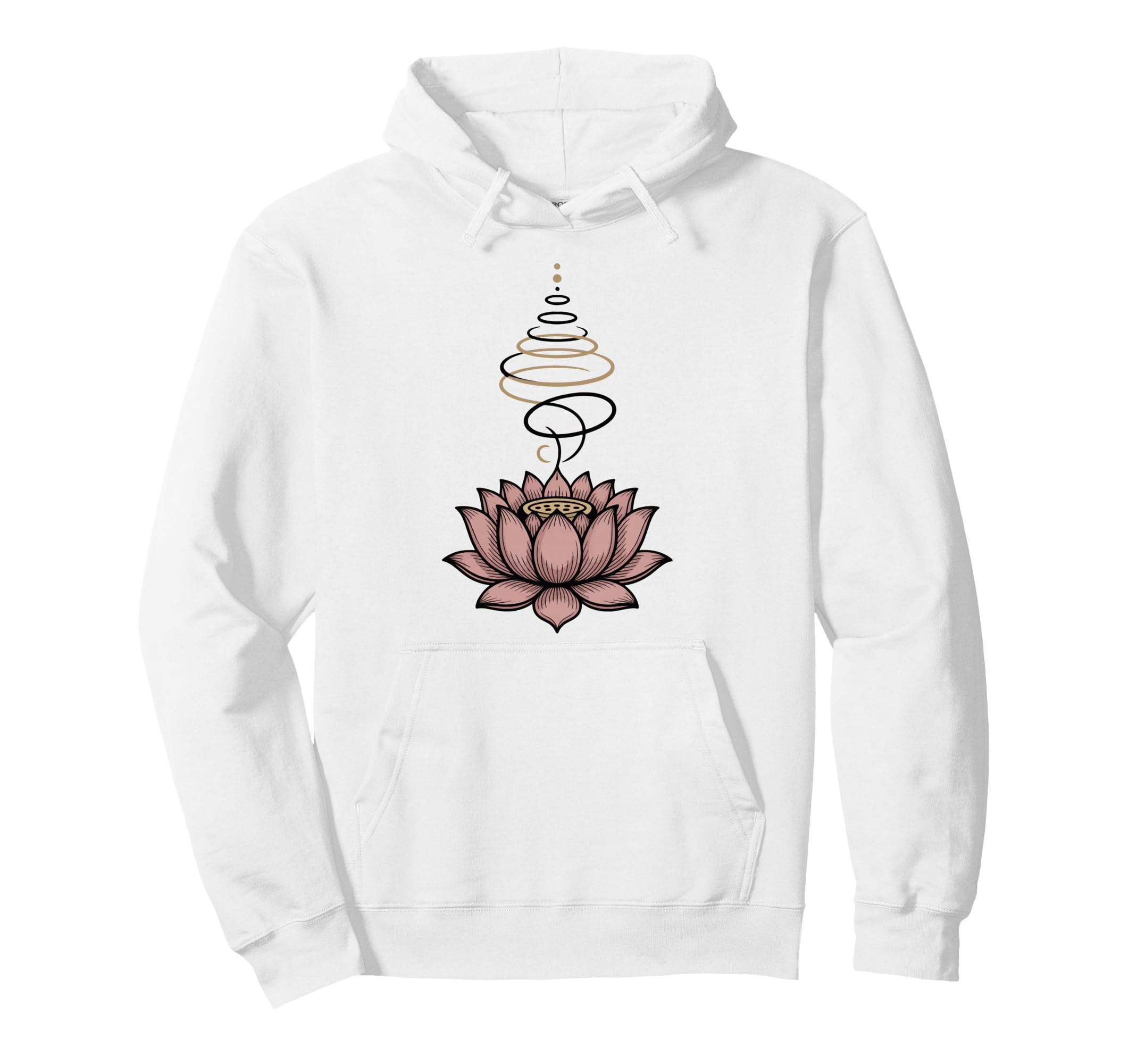 Spiritual Lotus Flower Unalome Zen Hoodie - Fun Novelty Design Men Women - T-Shirt, Sweatshirt, Hoodie