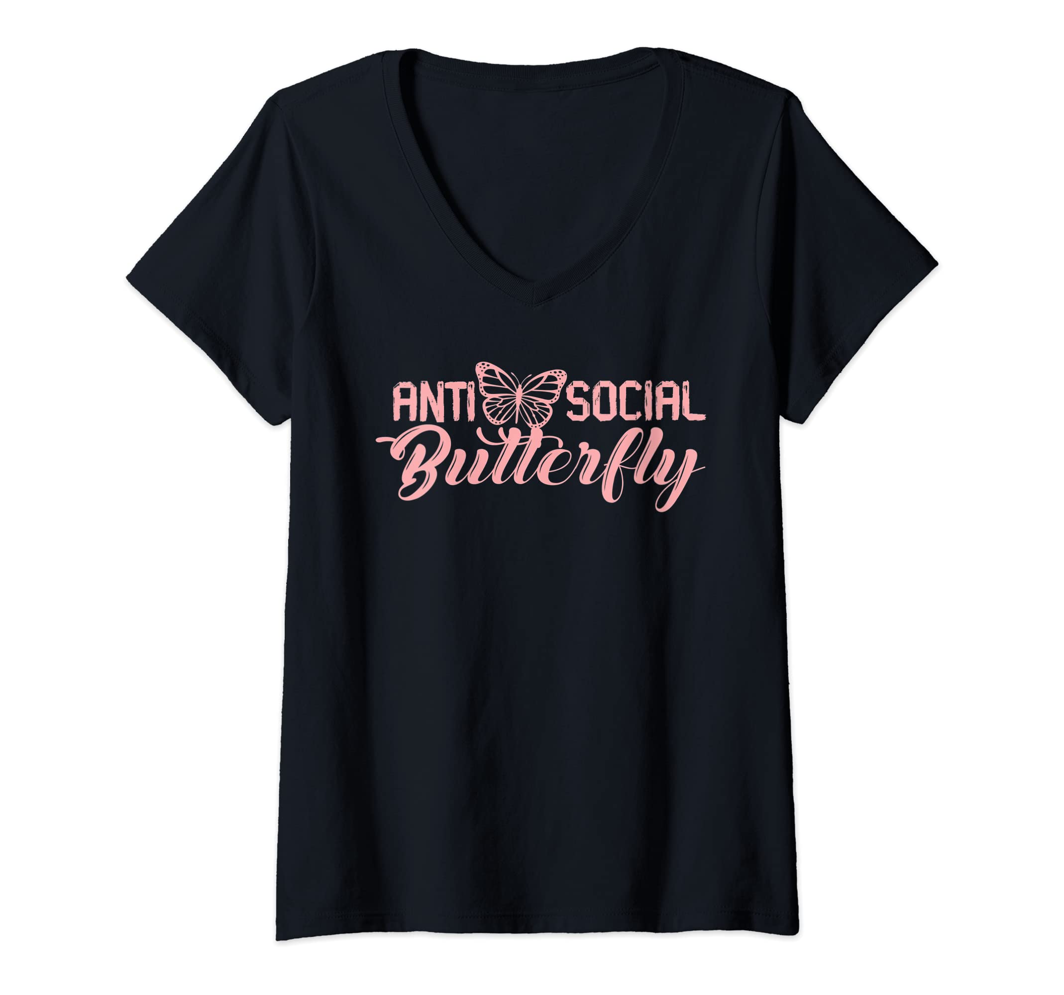 Womens Antisocial Butterfly Antisocial T-Shirt - Novelty Apparel Men Women - T-Shirt, Sweatshirt, Hoodie