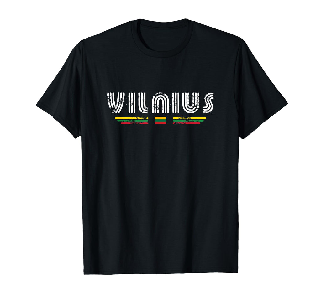 Vilnius Lithuania 70S 80S Type T-Shirt - Fun Novelty Design for Adults - T-Shirt, Sweatshirt, Hoodie