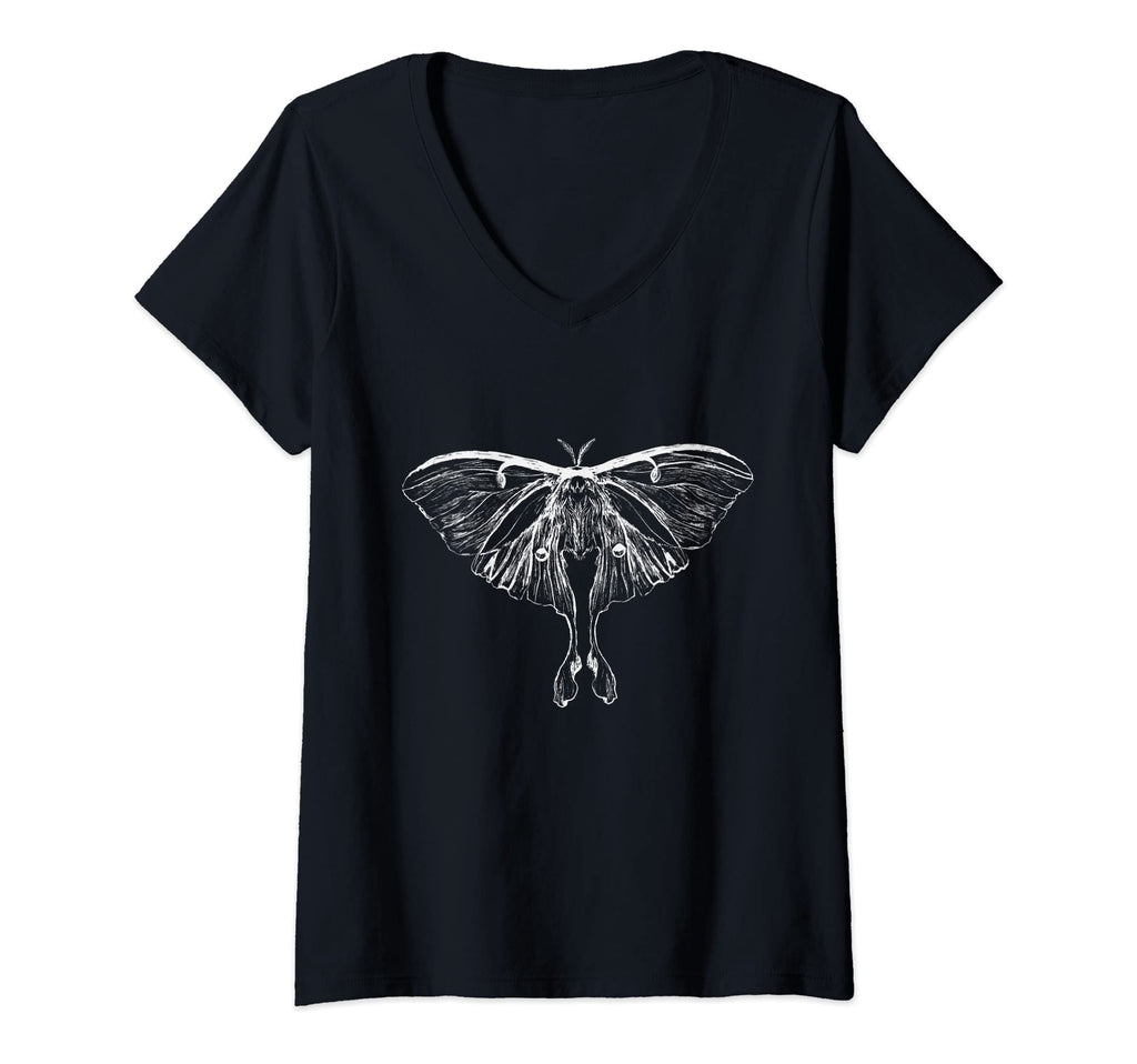Womens Beautiful Moth Goth Horror T-Shirt - Custom Art Print Unisex - T-Shirt, Sweatshirt, Hoodie
