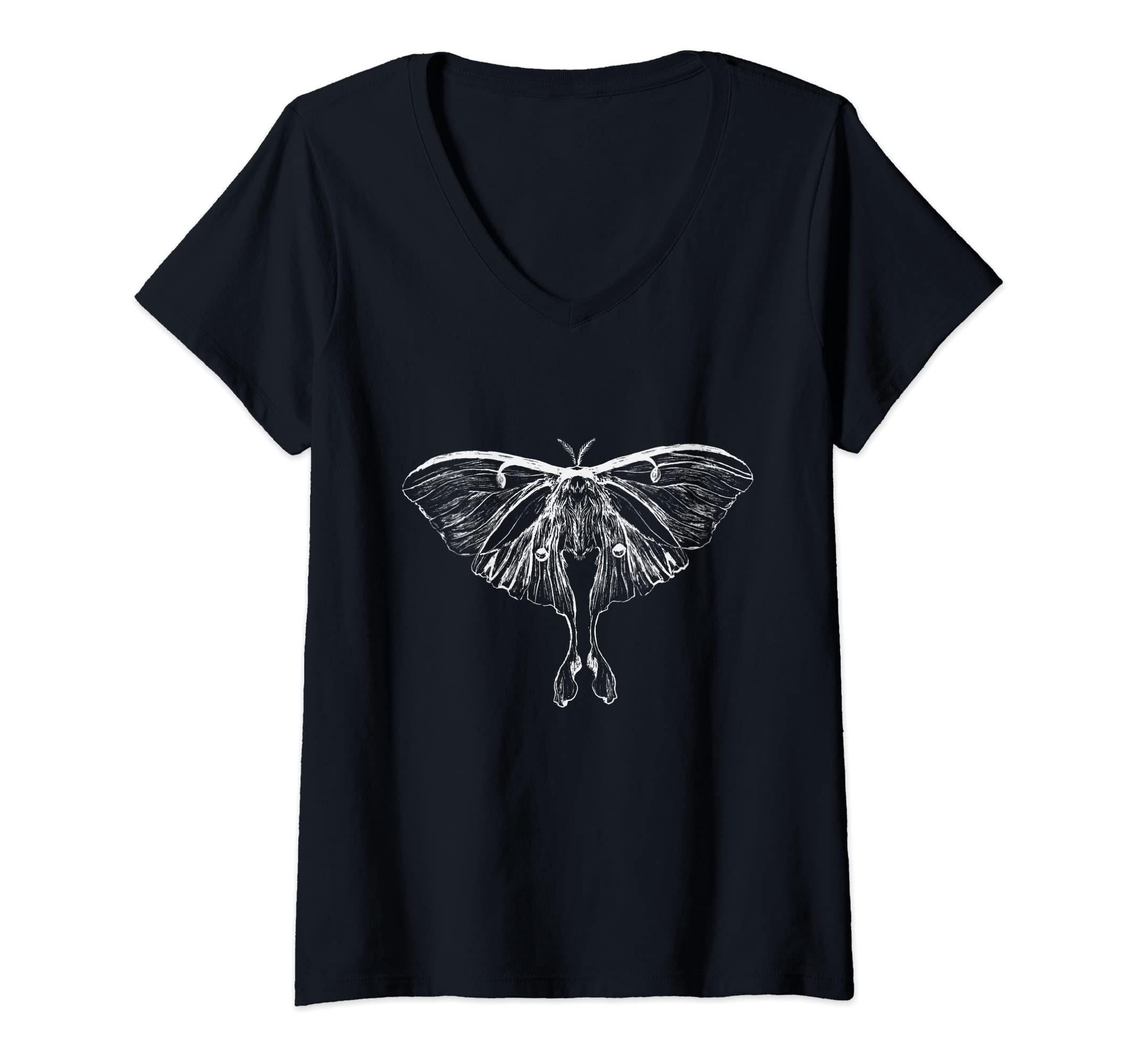 Womens Beautiful Moth Goth Horror T-Shirt - Custom Art Print Unisex - T-Shirt, Sweatshirt, Hoodie