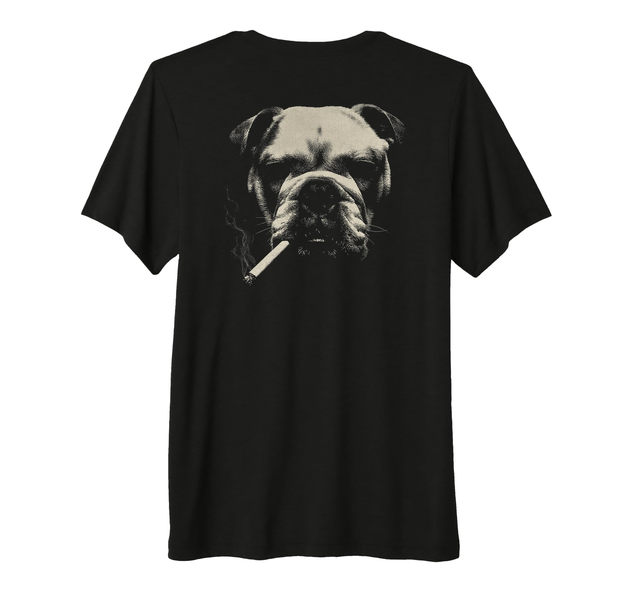 English Bulldog Smoking Cigarette Grunge T-Shirt - Novelty Apparel Unisex - T-Shirt, Sweatshirt, Hoodie