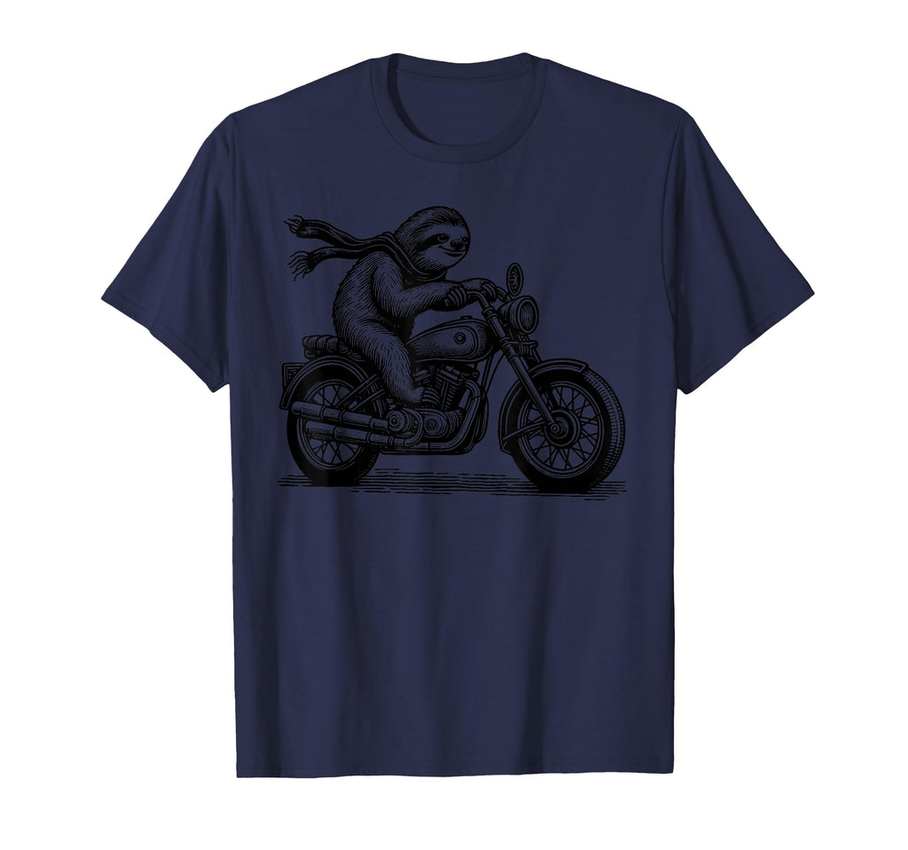 Sloth Riding Motorcycle T-Shirt - Novelty Apparel Unisex - T-Shirt, Sweatshirt, Hoodie