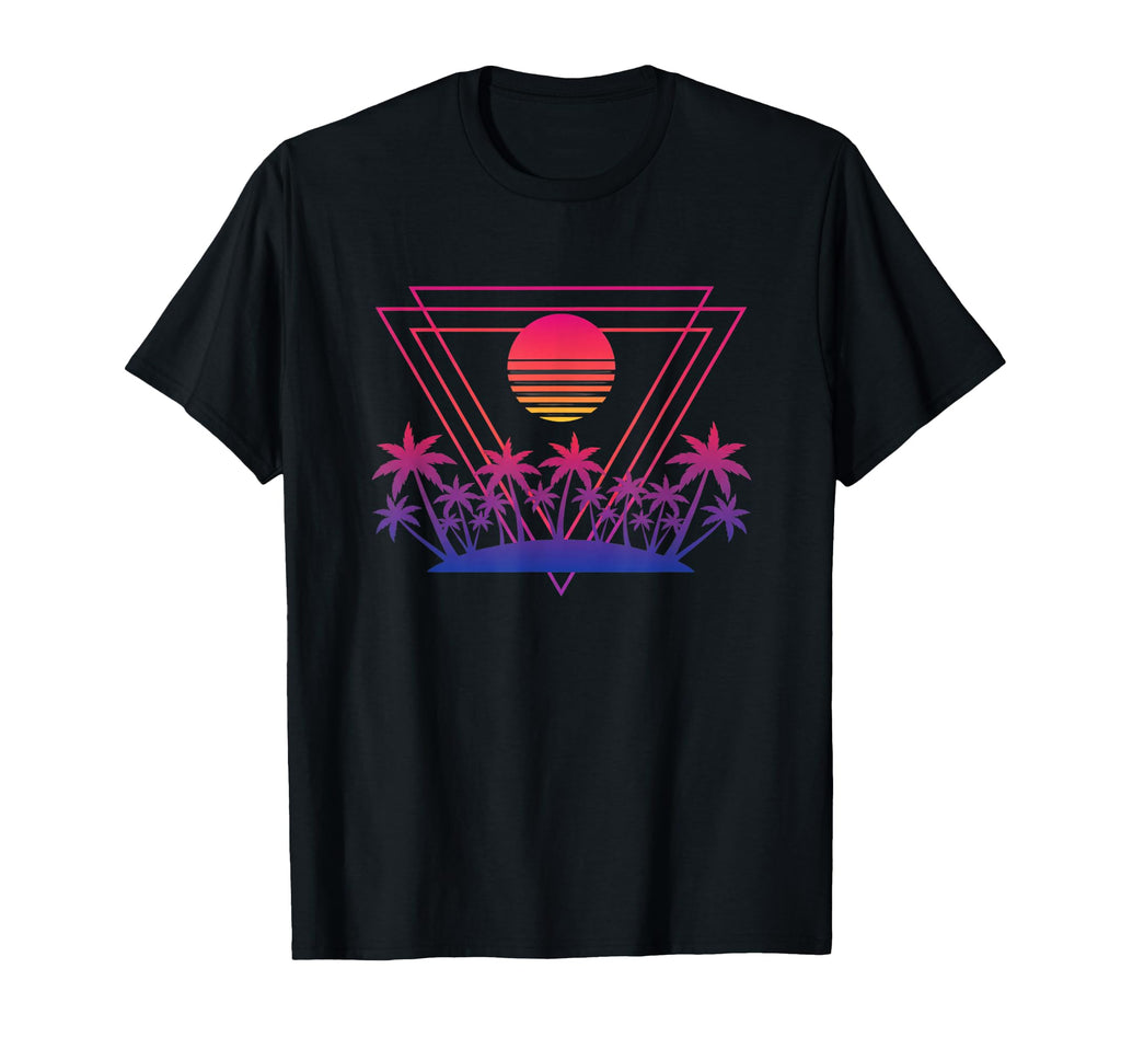 Palm Sunset Nostalgia 80S Synthwave T-Shirt - Streetwear Style for Adults - T-Shirt, Sweatshirt, Hoodie