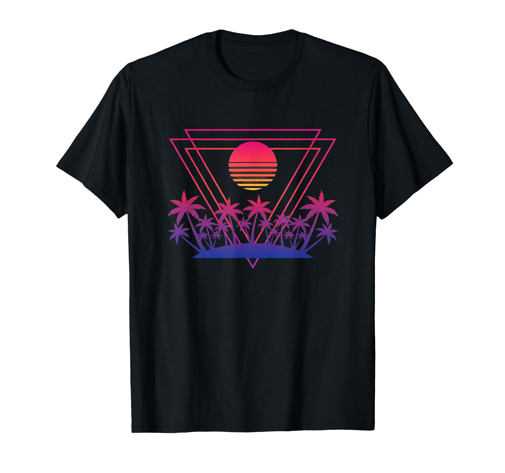 Palm Sunset Nostalgia 80S Synthwave T-Shirt - Streetwear Style for Adults - T-Shirt, Sweatshirt, Hoodie