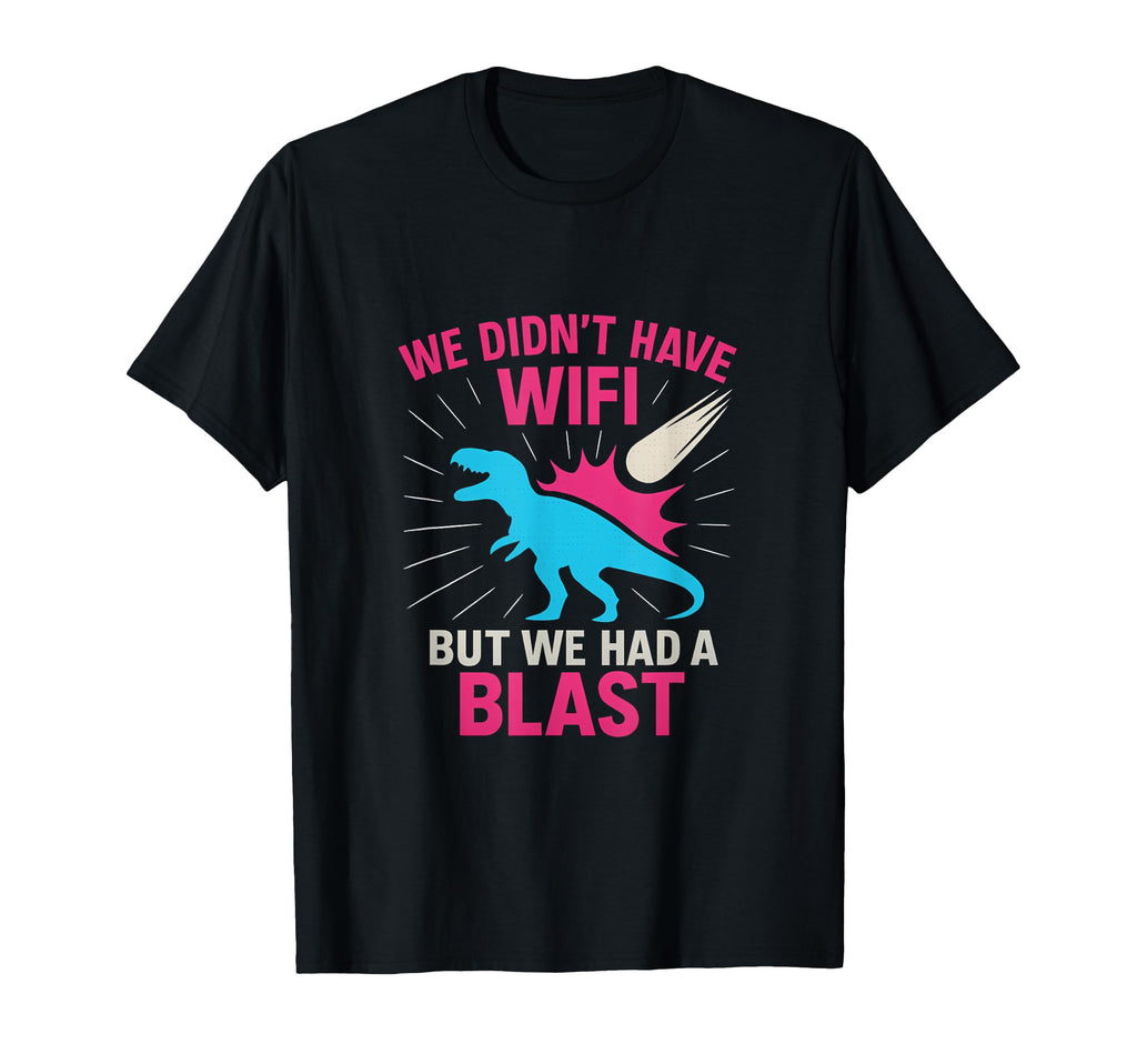 Dinosaur Meteor Blast 80S Neon T-Shirt - Minimalist Print Unisex - T-Shirt, Sweatshirt, Hoodie