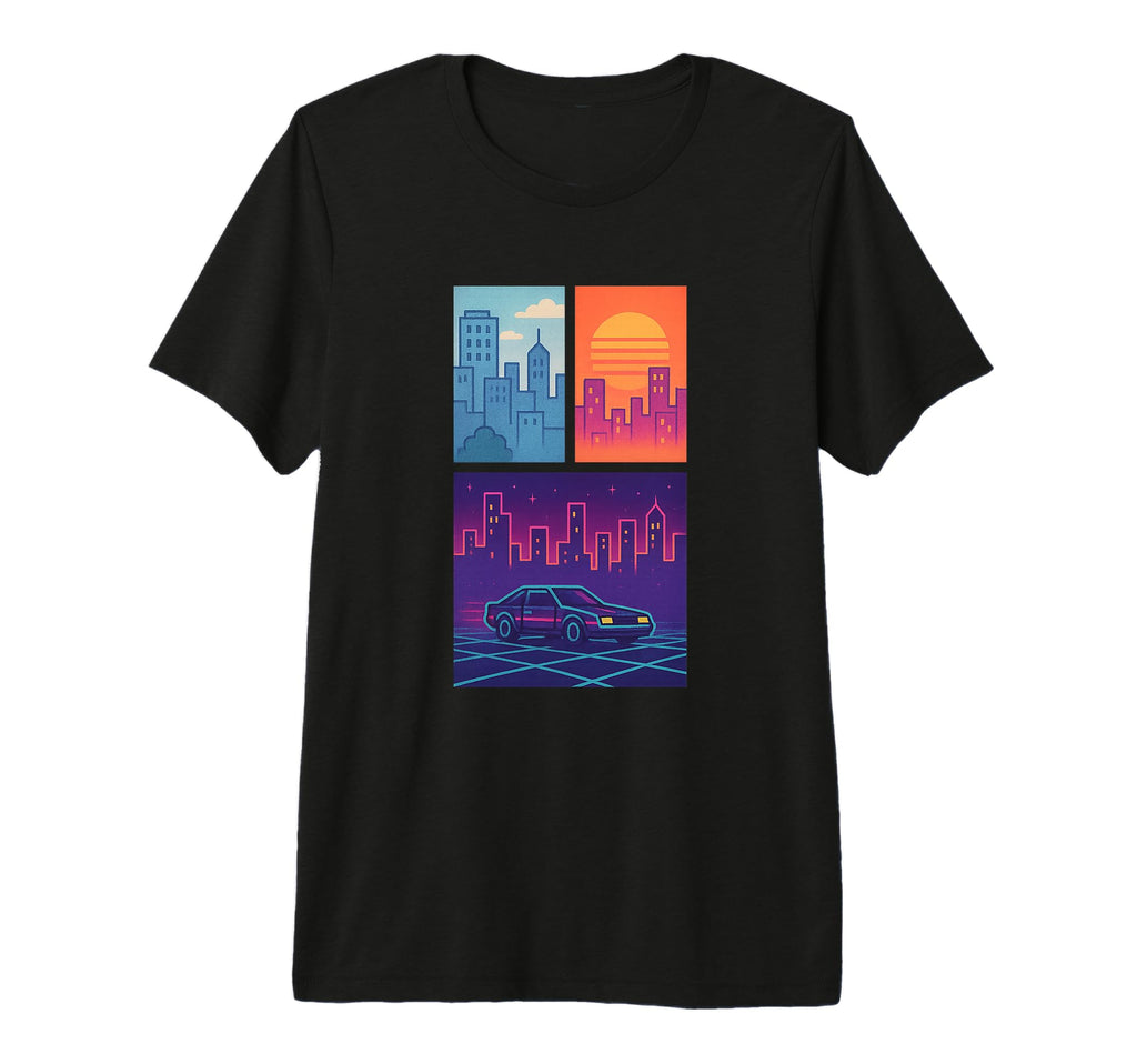 80S Synthwave Tri Blend T-Shirt - Unique Graphic for Adults - T-Shirt, Sweatshirt, Hoodie