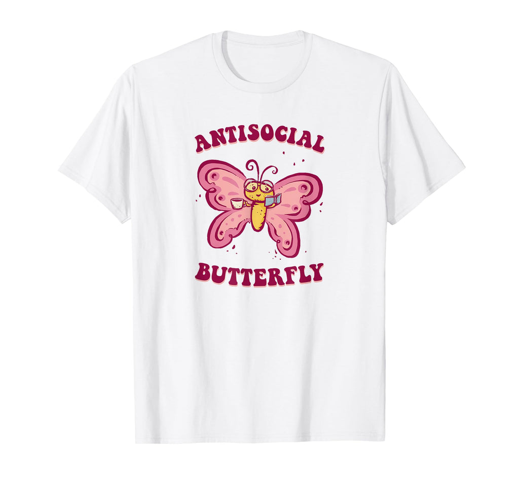 Antisocial Butterfly T-Shirt - Minimalist Print Unisex - T-Shirt, Sweatshirt, Hoodie