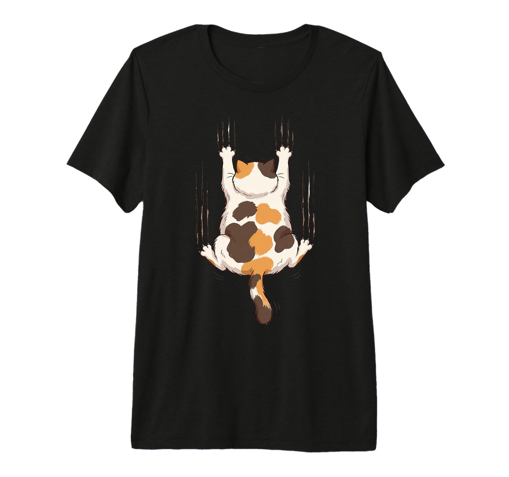Funny Calico Cat Hanging Kitty 90S Cat T-Shirt - Minimalist Print Unisex - T-Shirt, Sweatshirt, Hoodie