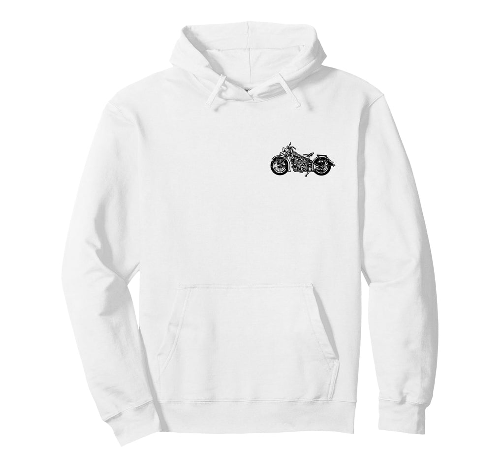 American Motorcycle Distressed Hoodie - Fun Novelty Design Men Women - T-Shirt, Sweatshirt, Hoodie