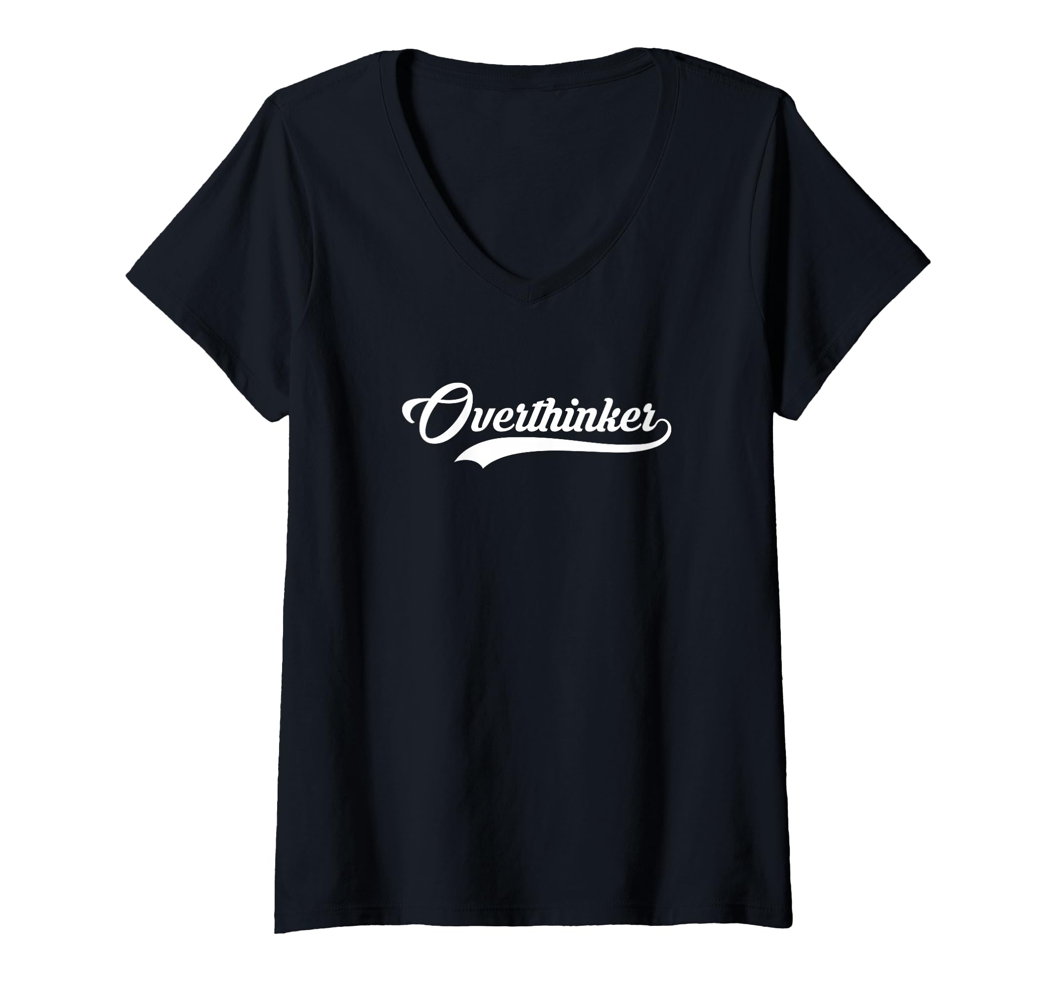 Womens Overthinker Baseball Jersey V Neck T-Shirt - Minimalist Print Unisex - T-Shirt, Sweatshirt, Hoodie