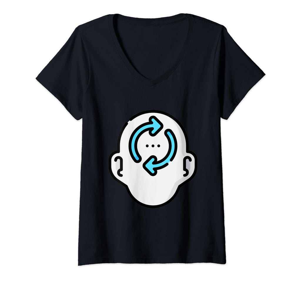 Womens Overthinker Rumination V Neck T-Shirt - Graphic Print for Adults - T-Shirt, Sweatshirt, Hoodie