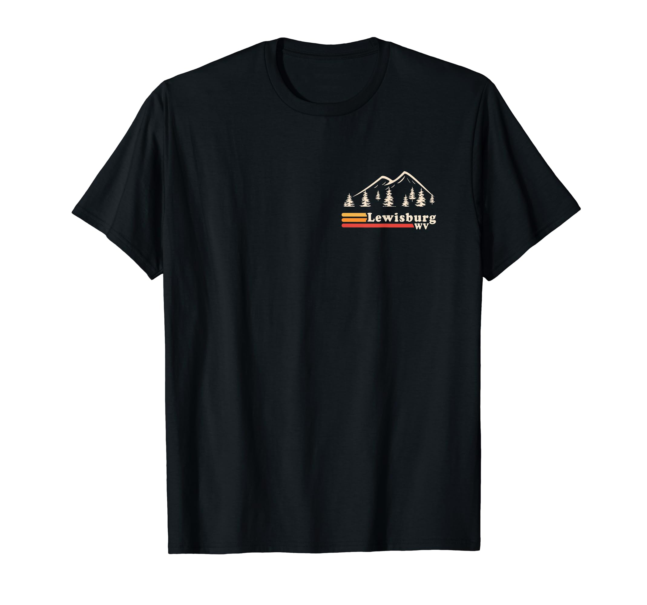 Lewisburg West Virginia Mountains T-Shirt - Unique Graphic for Adults - T-Shirt, Sweatshirt, Hoodie