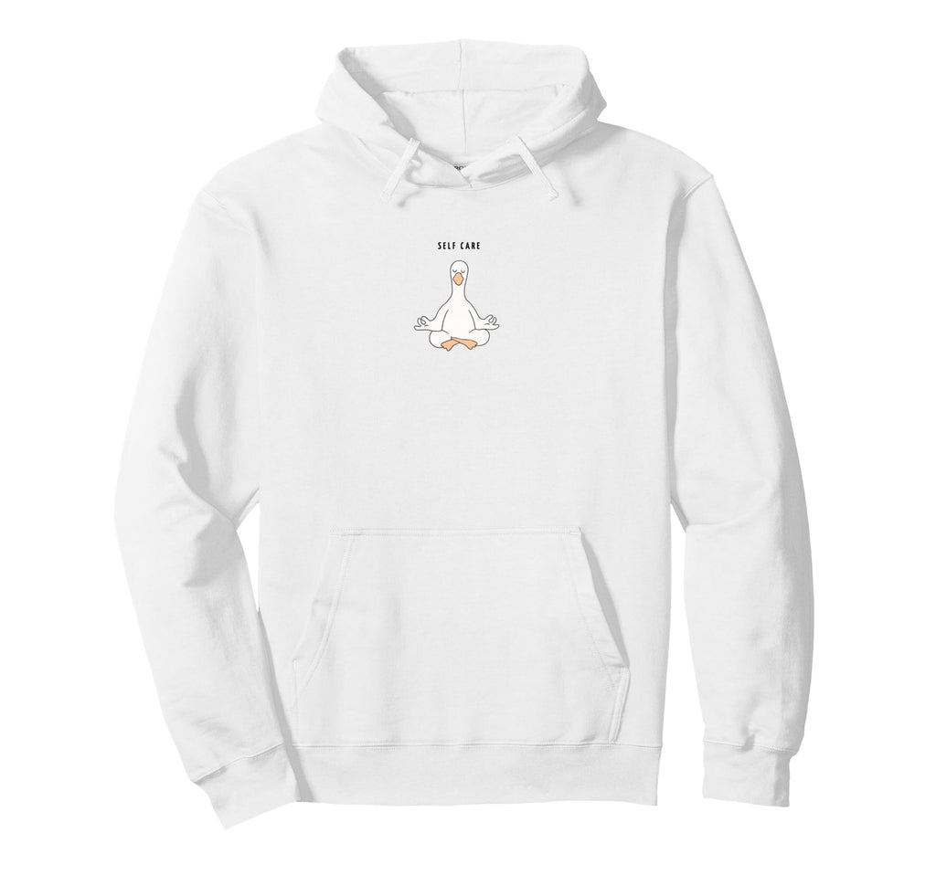 Self Care Goose Funny Minimalist Hoodie - Fun Novelty Design for Adults - T-Shirt, Sweatshirt, Hoodie