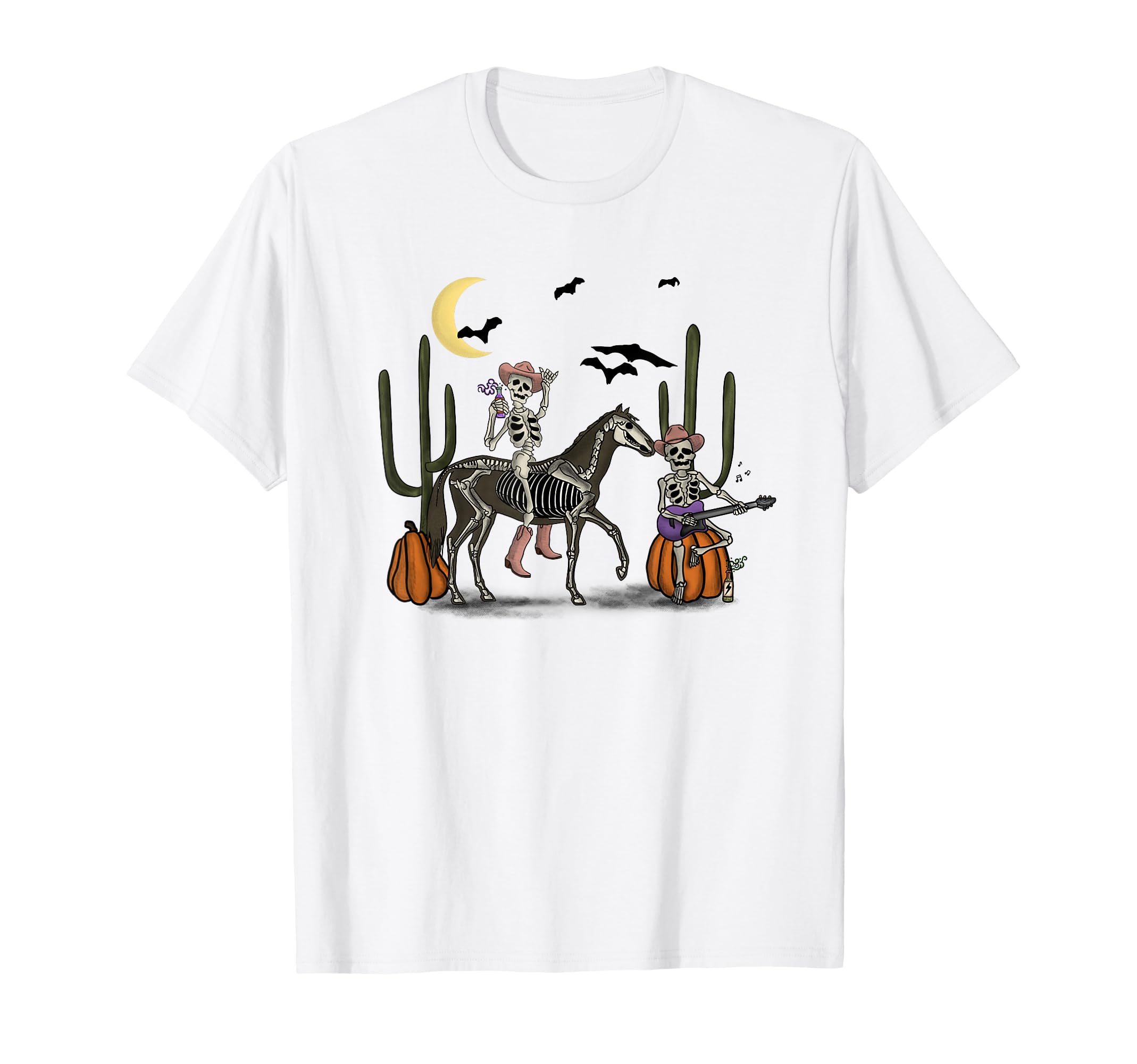 Cowboy Skeletons Drinking Desert T-Shirt - Casual Everyday Wear Men Women - T-Shirt, Sweatshirt, Hoodie