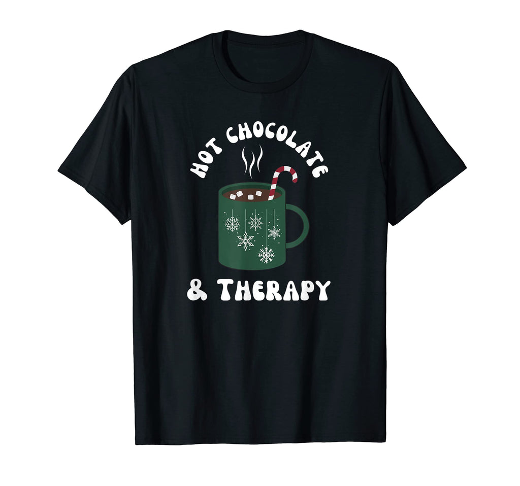 Hot Chocolate And Therapy Mental T-Shirt - Minimalist Print for Adults - T-Shirt, Sweatshirt, Hoodie