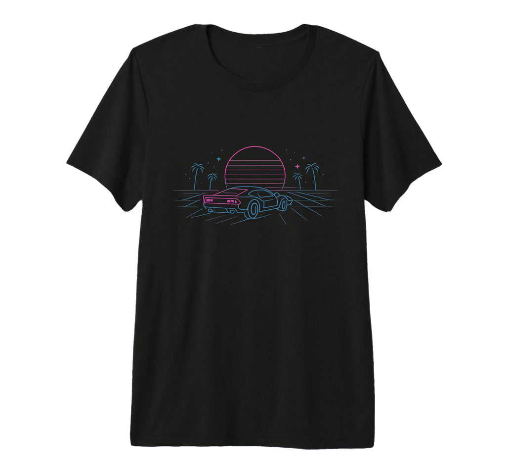 80S Synthwave Tri Blend T-Shirt - Aesthetic Graphic for Adults - T-Shirt, Sweatshirt, Hoodie