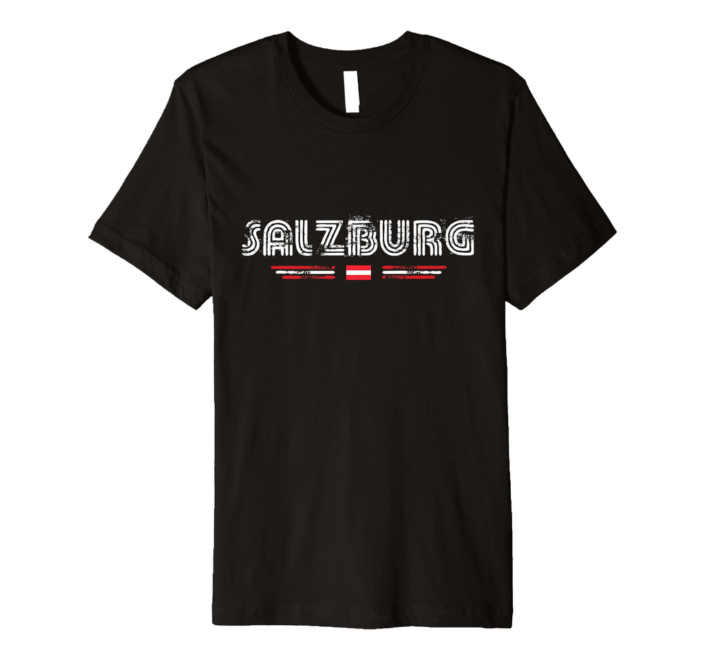 Salzburg Austria 70S 80S Type Flag T-Shirt - Trendy Graphic Unisex - T-Shirt, Sweatshirt, Hoodie