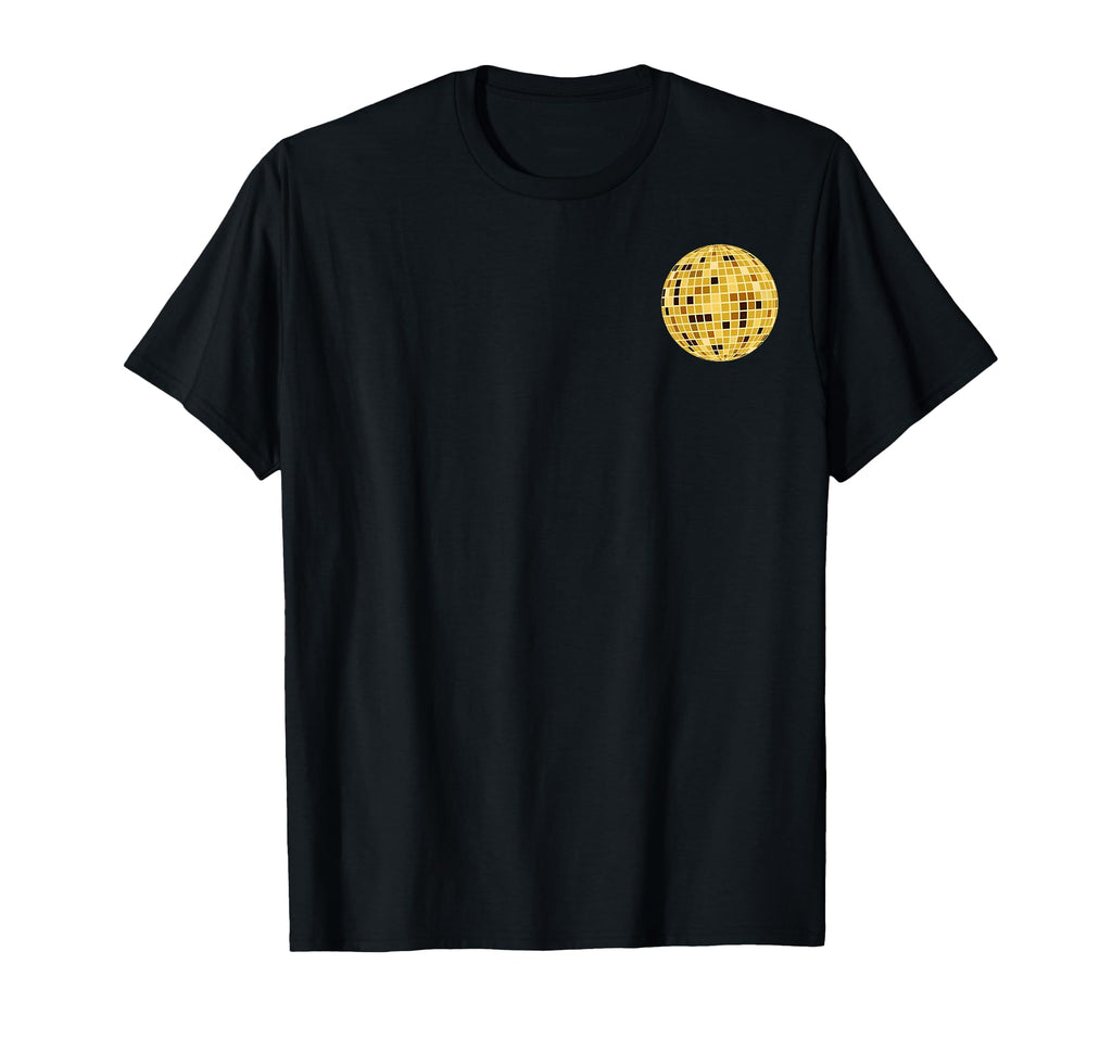 Golden Disco Mirror Ball 70S 80S Pocket T-Shirt - Novelty Apparel Unisex - T-Shirt, Sweatshirt, Hoodie
