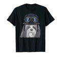 Lhasa Apsos Wearing Motorcycle Helmet T-Shirt - Graphic Print Men Women - T-Shirt, Sweatshirt, Hoodie