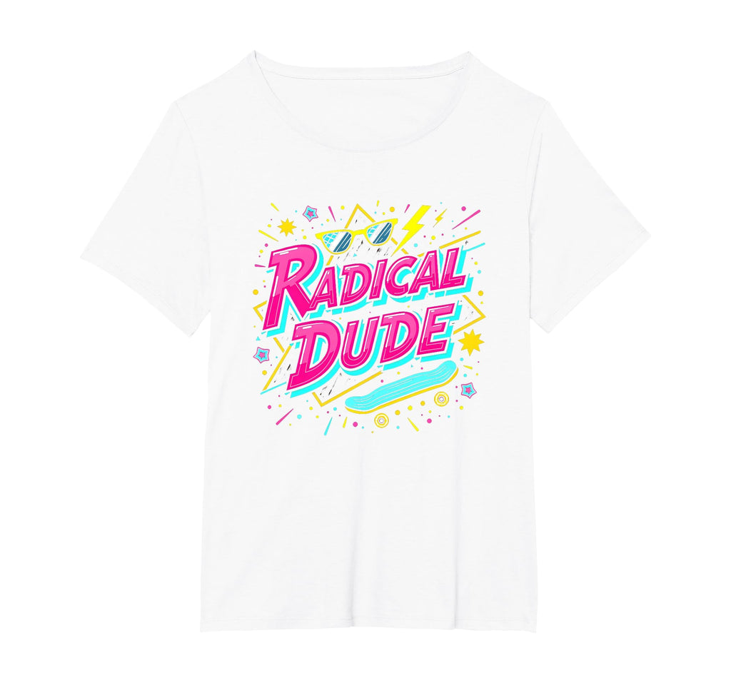 Radical Dude 80S Neon Skateboard Party T-Shirt - Unique Graphic Men Women - T-Shirt, Sweatshirt, Hoodie