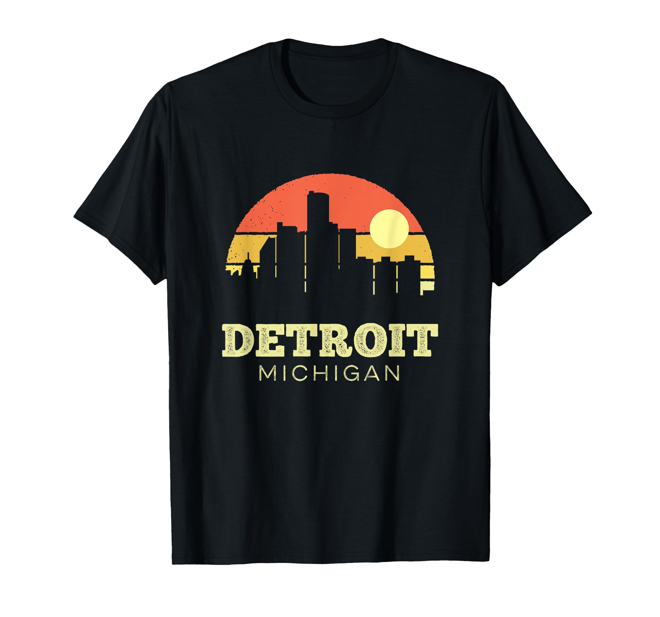 Detroit Michigan Sunset City Love Usa T-Shirt - Aesthetic Graphic Men Women - T-Shirt, Sweatshirt, Hoodie