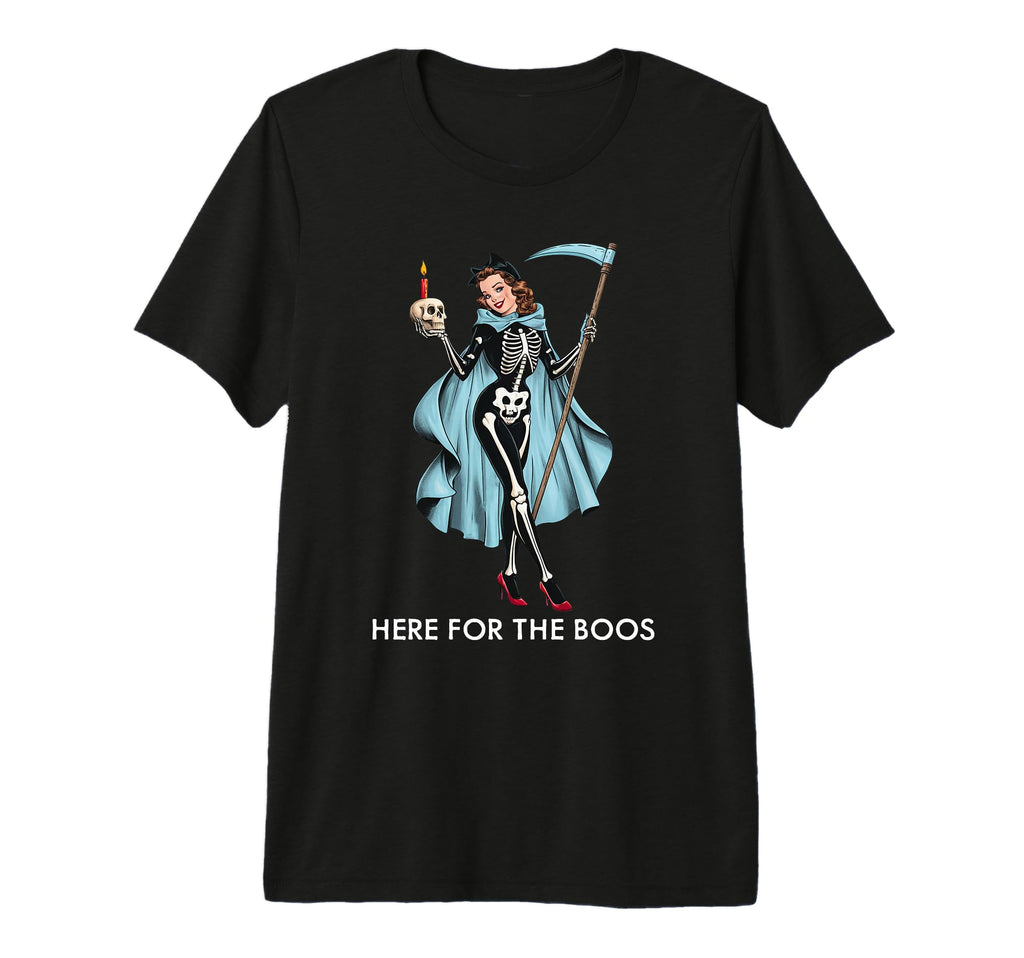 Here Boos Funny Halloween Pinup Tri T-Shirt - Fun Novelty Design Unisex - T-Shirt, Sweatshirt, Hoodie