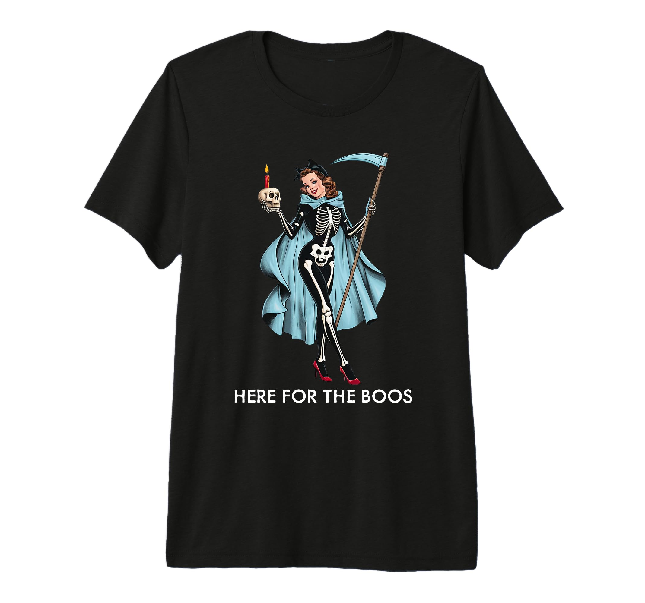 Here Boos Funny Halloween Pinup Tri T-Shirt - Fun Novelty Design Unisex - T-Shirt, Sweatshirt, Hoodie