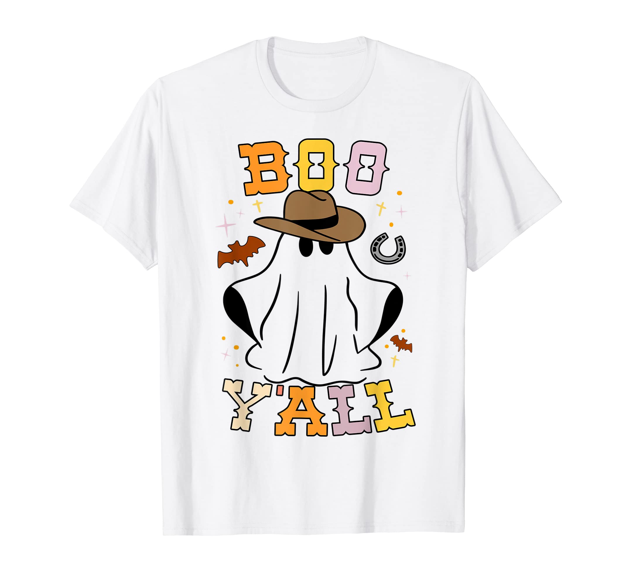 Halloween Western Ghost Bats Funny T-Shirt - Minimalist Print Men Women - T-Shirt, Sweatshirt, Hoodie