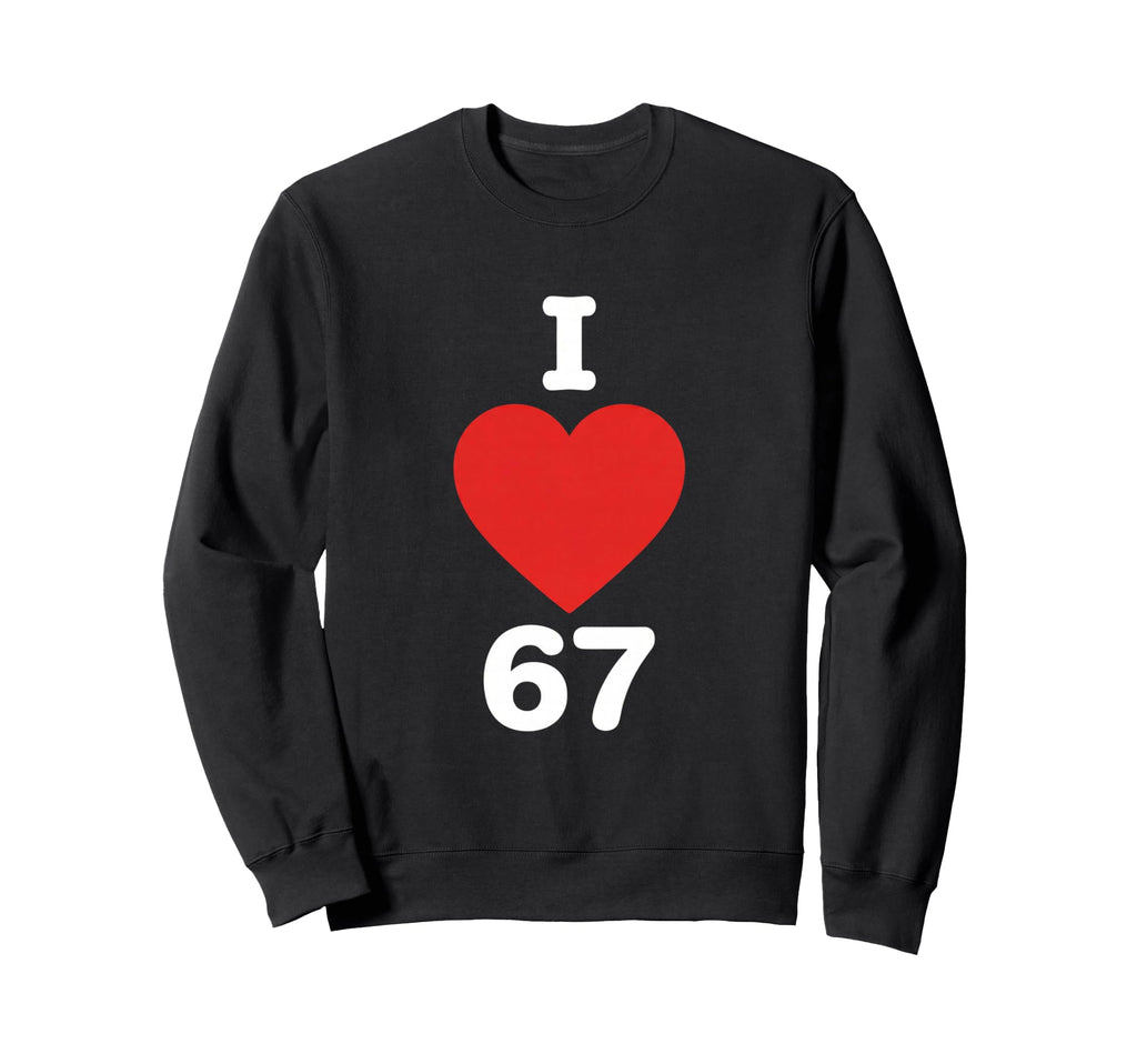 Heart 67 Pop Art Number Minimal Sweatshirt - Custom Art Print Unisex - T-Shirt, Sweatshirt, Hoodie