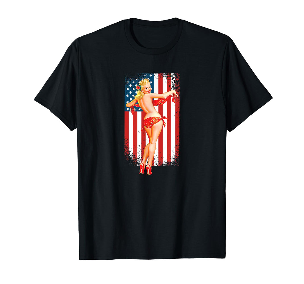 Patriotic Sexy Pinup T-Shirt - Casual Everyday Wear for Adults - T-Shirt, Sweatshirt, Hoodie