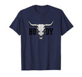 Howdy Bull Skull Western Cowboy T-Shirt - Casual Everyday Wear Unisex - T-Shirt, Sweatshirt, Hoodie