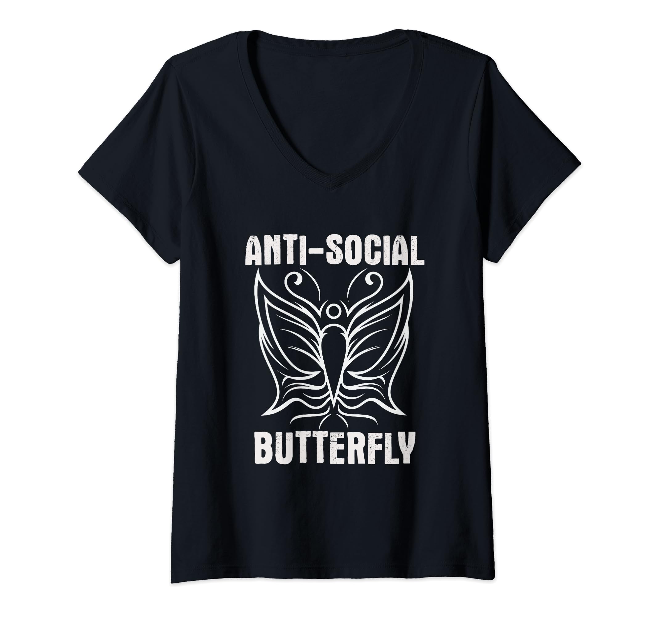 Womens Anti Social Butterfly Funny T-Shirt - Unique Graphic Men Women - T-Shirt, Sweatshirt, Hoodie