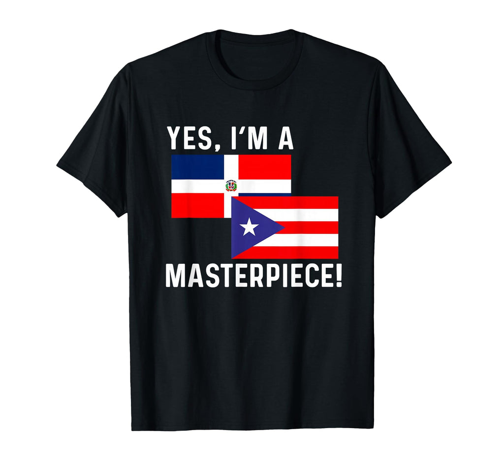 Half Puerto Rican Half Dominican Flag T-Shirt - Graphic Print Men Women - T-Shirt, Sweatshirt, Hoodie